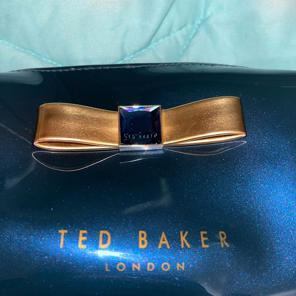 Ted Baker Shimmering Blue Bag with Gold‎ Accent